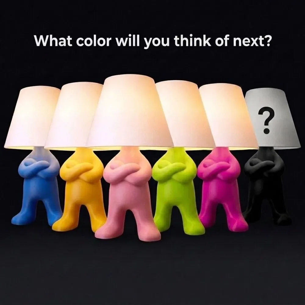 Lamp Guy Table Lamp Character Bedside Light Crossed Arms Sculptural Room Decor